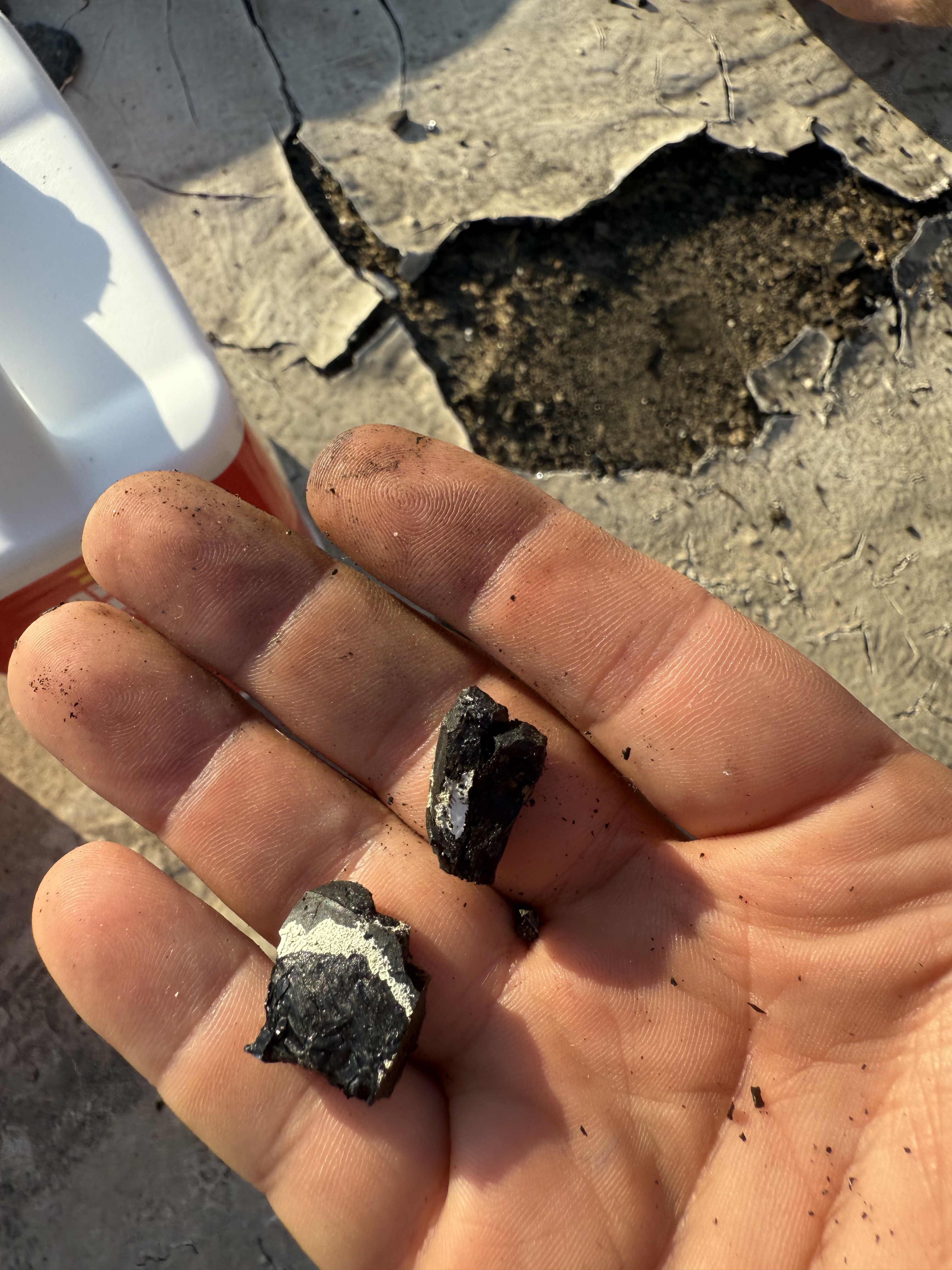 Samples of BUR were somewhat brittle, hard