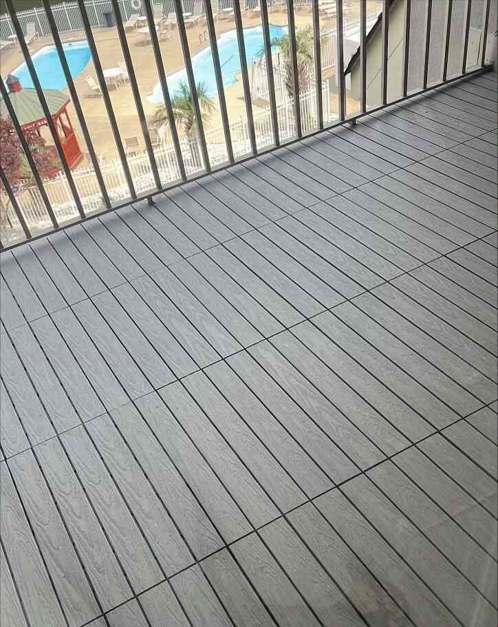 Floating Patio Floor Laid Over PVC Membrane Roof